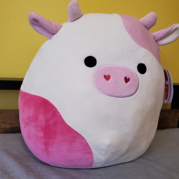 Squishmallow Caedyn Pink Heart Nose Cow  12”  Valentines Day 2022 NWT - Picture 4 of 6